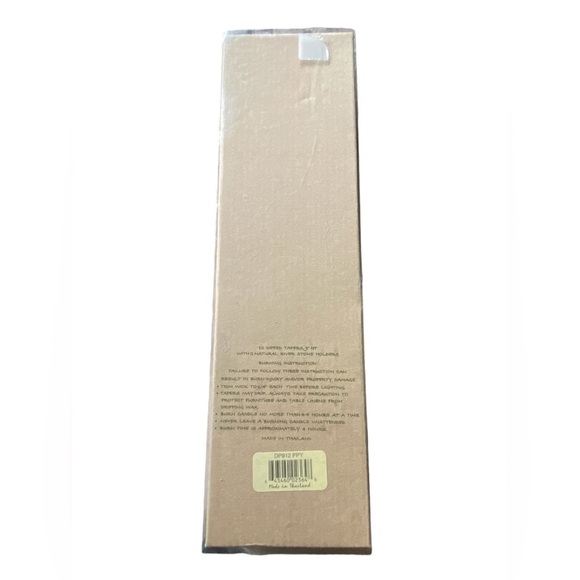 Vance Kitira 12 Dipped Tapers 9” w/ 2 Natural River Stone Holders New - Picture 4 of 5